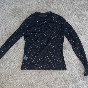 Black Sparkly See through Long sleeve